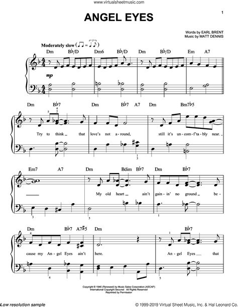 angel eyes piano sheet music|angel eyes sheet music free.